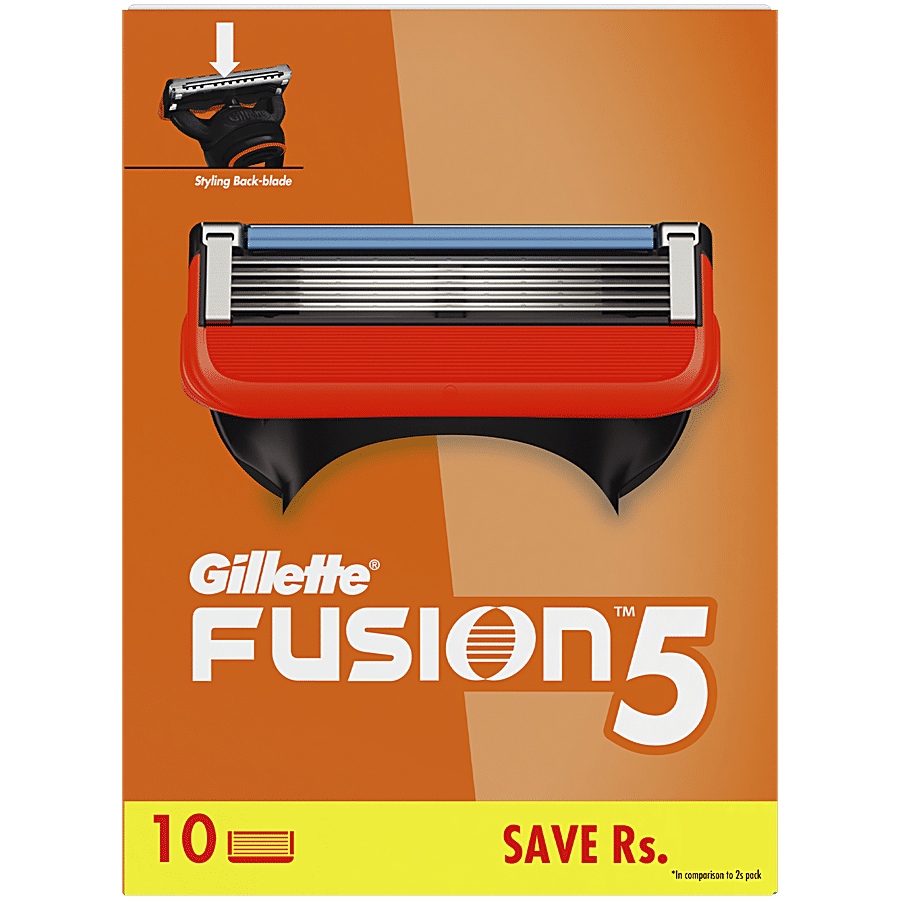 Gillette Fusion 5 Manual Shaving Blades for men  (Pack of 10 Cartridges)