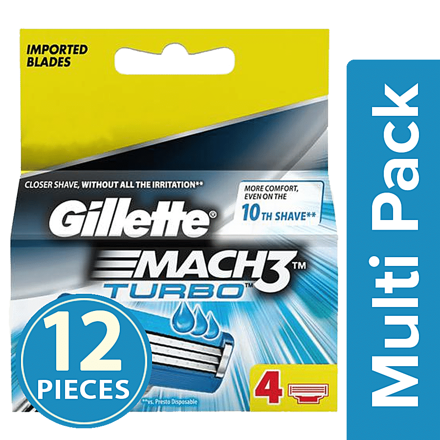 Gillette Mach3 Turbo - Manual Shaving Razor Blades Cartridge