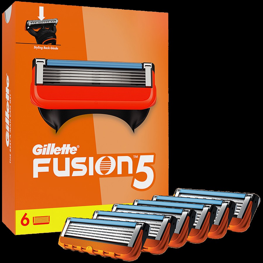 Gillette Fusion 5 Manual Shaving Blades for men  (Pack of 6 Cartridges)