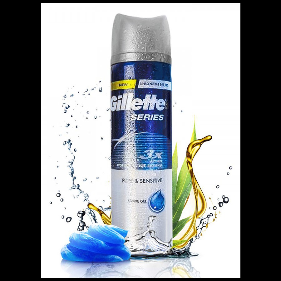 Gillette Series Pure & Sensitive Pre-Shave Gel - With 3x Action Formula