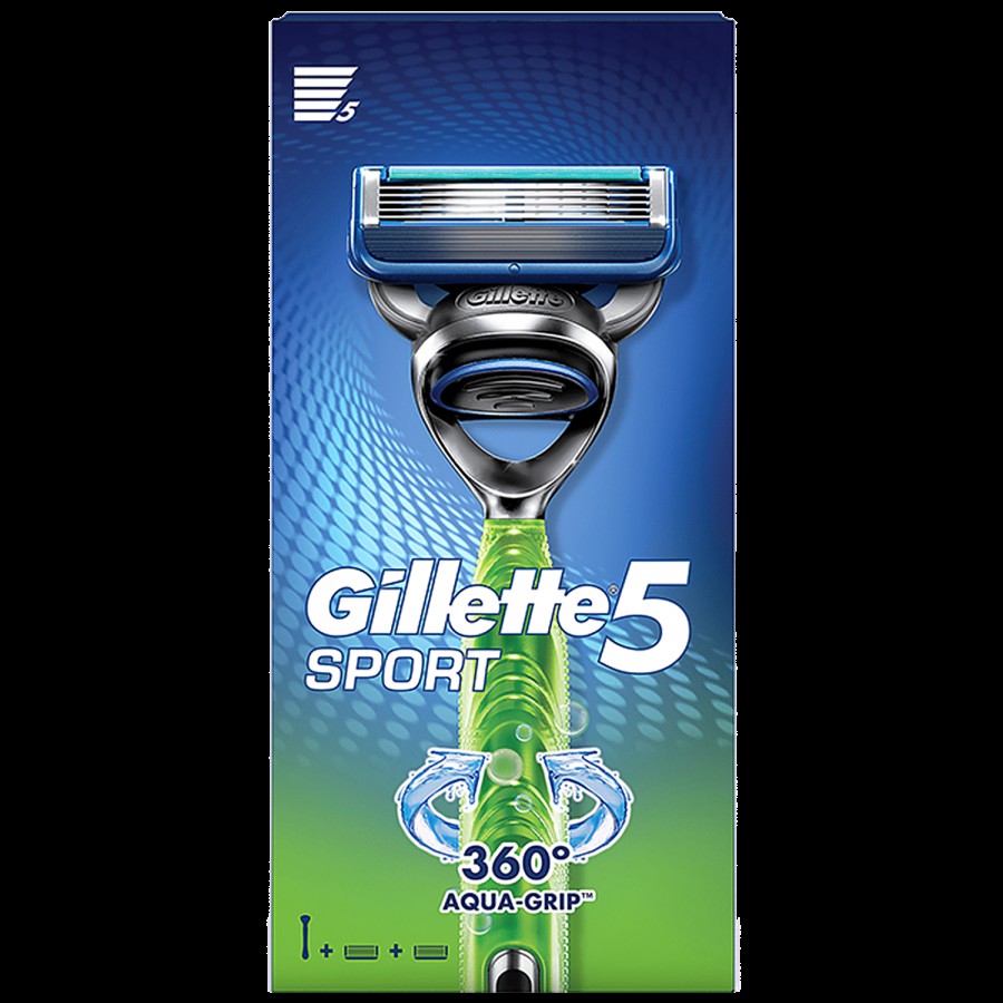 Gillette Sport Refillable Razor Handle & Cartridges - Smooth Finish