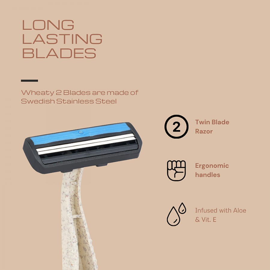 Hajamat Wheaty 2 Shaving Razor - Biodegradable