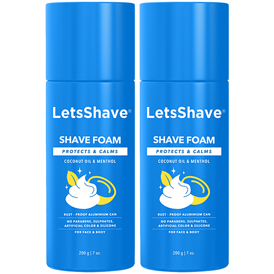 LetsShave Shave Foam - Coconut Oil Enriched