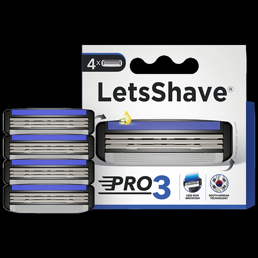 LetsShave Pro 3 Shaving Blades - For Men