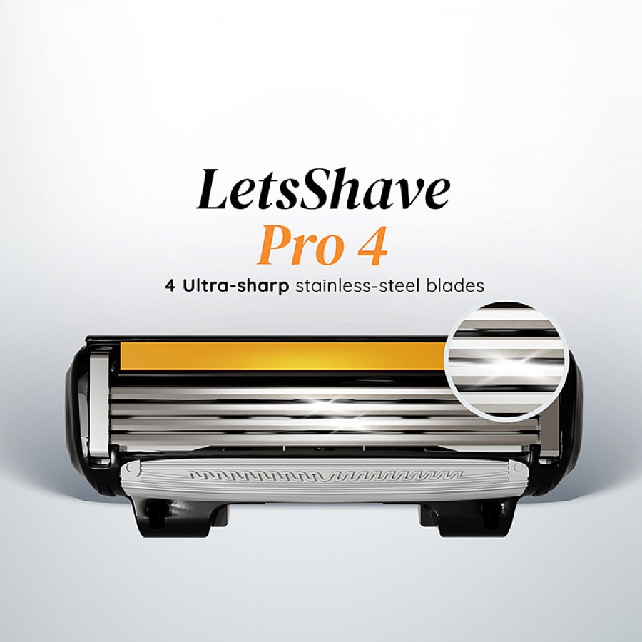 LetsShave Pro 4 Shaving Razor For Men - Blade + Handle + Cap