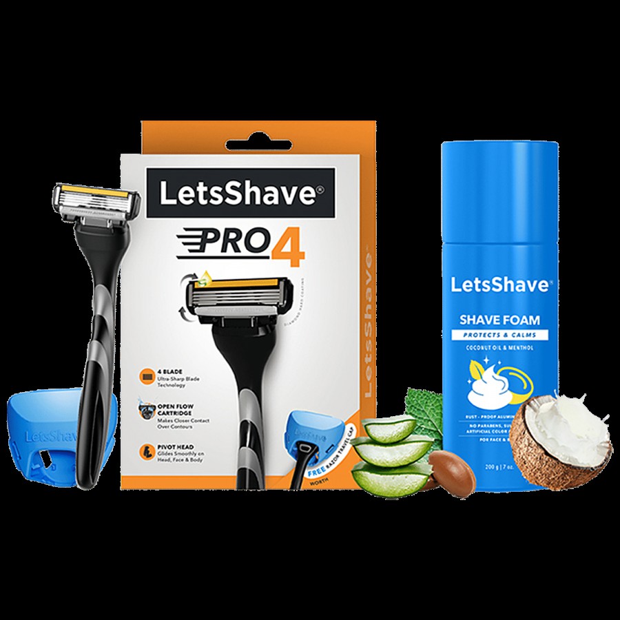 LetsShave Pro 4 Shaving Trial Kit For Men