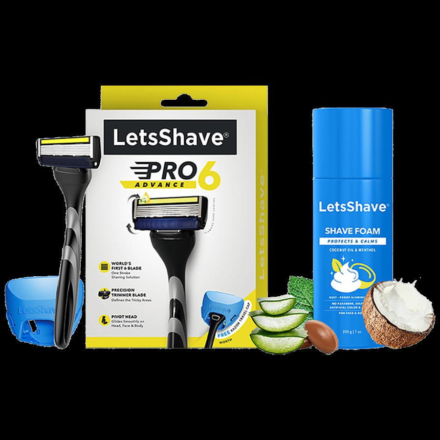 LetsShave Pro 6 Advance Shaving Trial Kit For Men