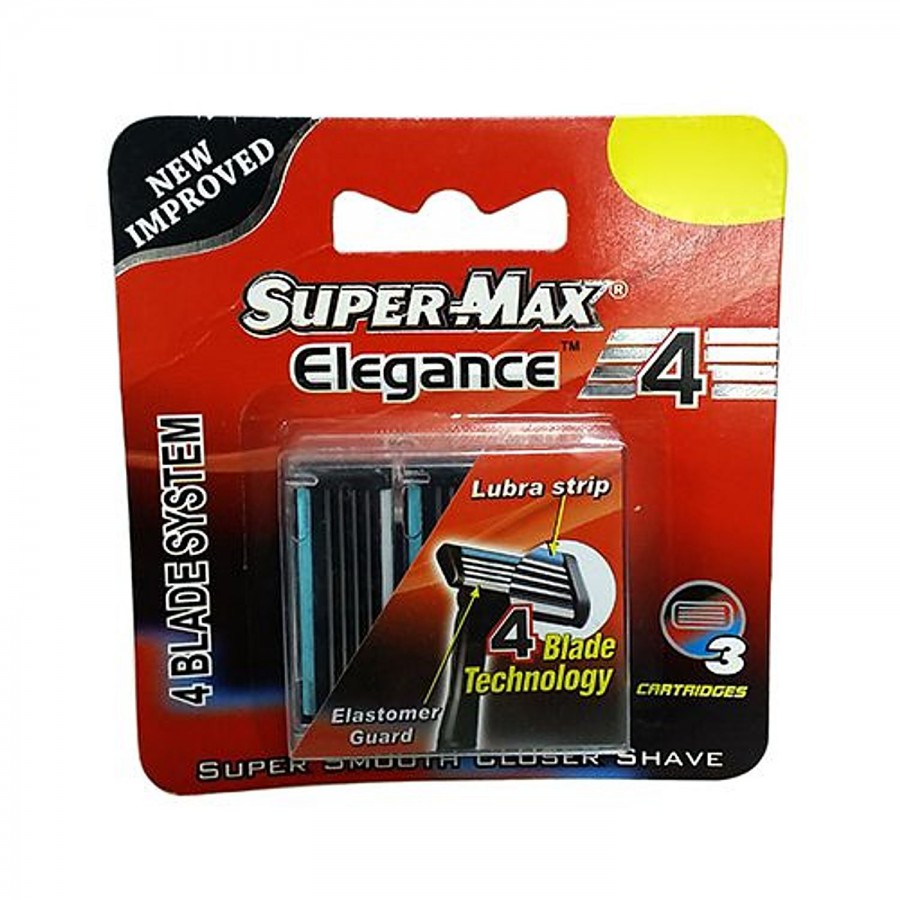 Super Max  Elegance 4 - 4 Blade Cartridge with Lubra Strip