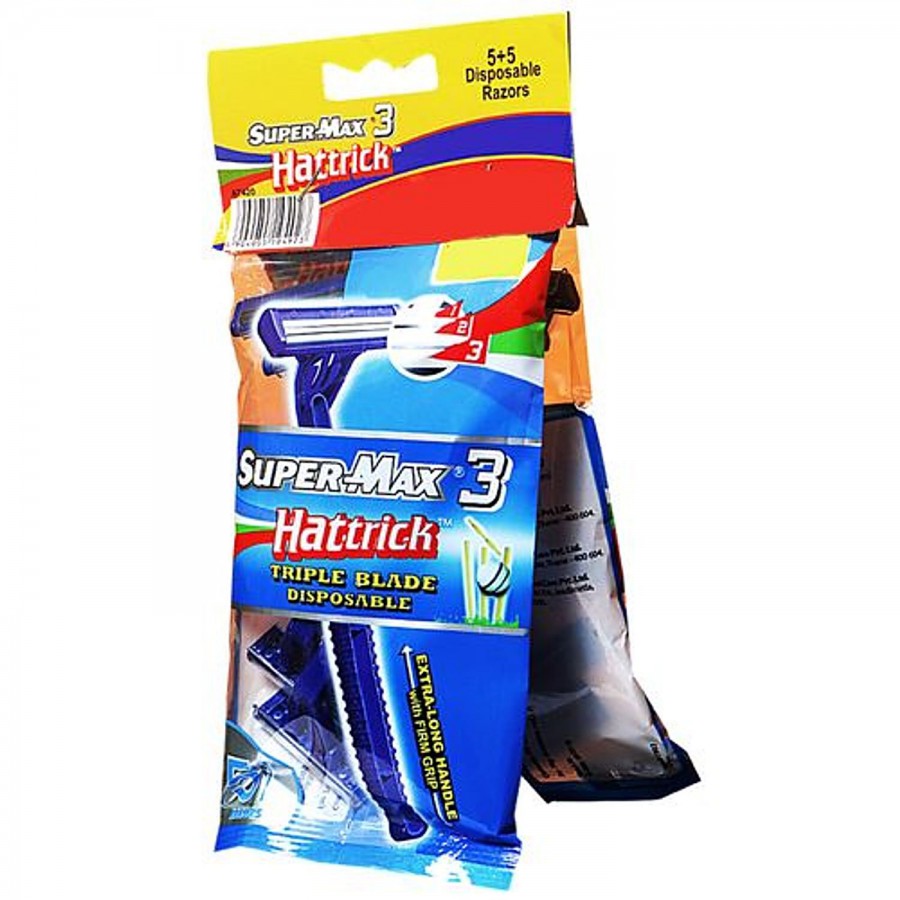 Supermax Hattrick 3 Blade Disposable Razor - With Firm Grip