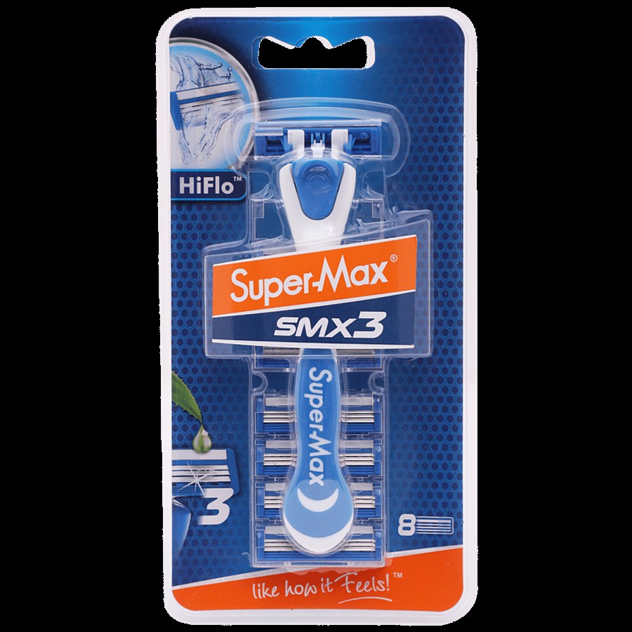 Supermax Hi Flo SMX3 3 Blade Razor - With Comfortable Grip