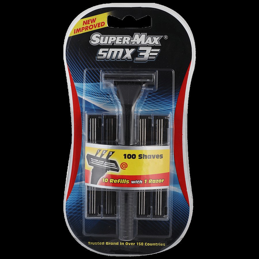 Supermax SMX3 3 Blade Razor - Reduces Skin Irritation