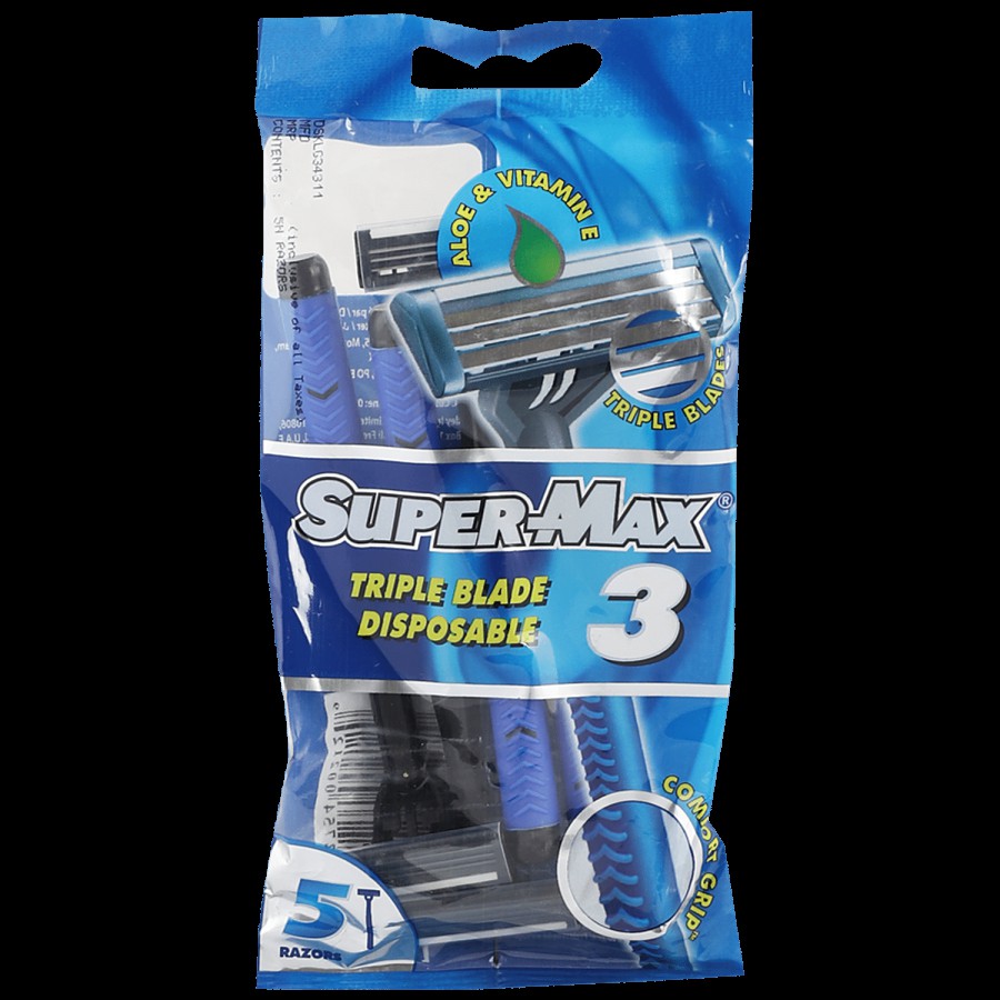 Supermax Triple Blade Disposable Razor - For Men