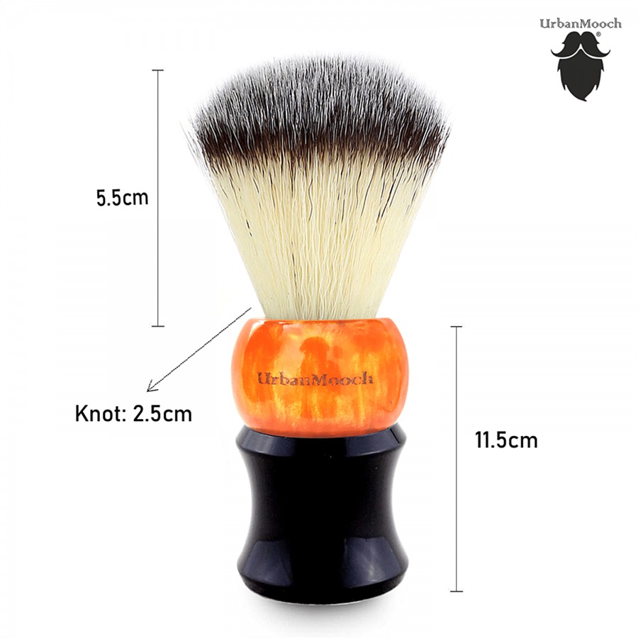 UrbanMooch Resin Shaving Brush - Orange & Black