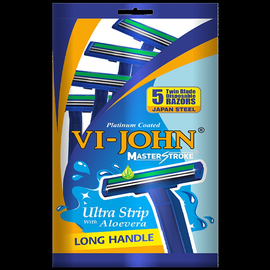 VI-JOHN  Master Stroke Twin Blade Disposable Razors - Ultra Strip With Aloe Vera