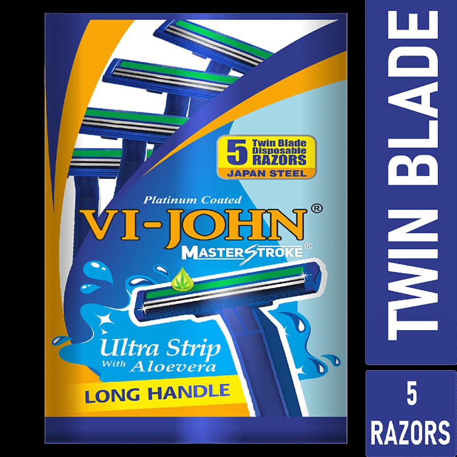 VI-JOHN  Master Stroke Twin Blade Disposable Razors - Ultra Strip With Aloe Vera