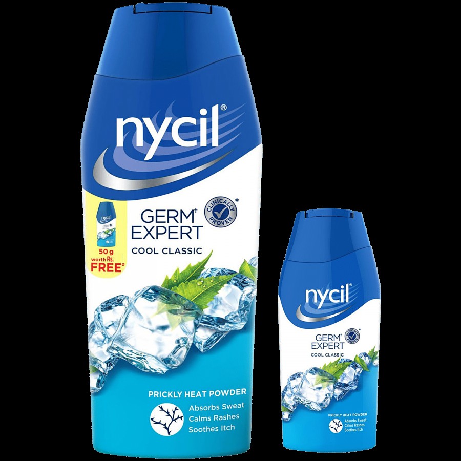 Nycil Germ Expert Prickly Heat Powder - Cool Classic