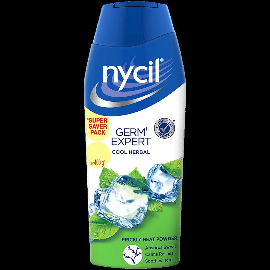 Nycil Germ Expert Prickly Heat Powder - Cool Herbal