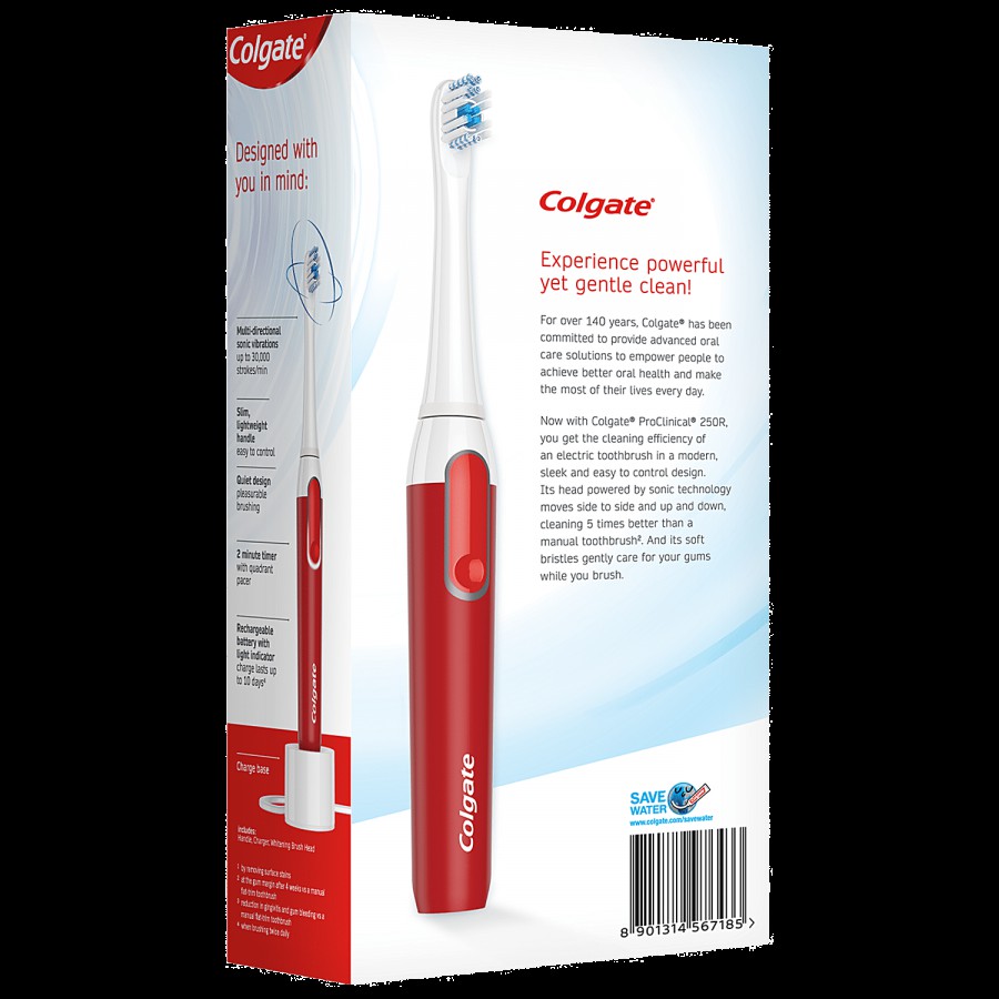 Colgate ProClinical 250R Rechargeable Sonic Electric Toothbrush - Spiral Bristles