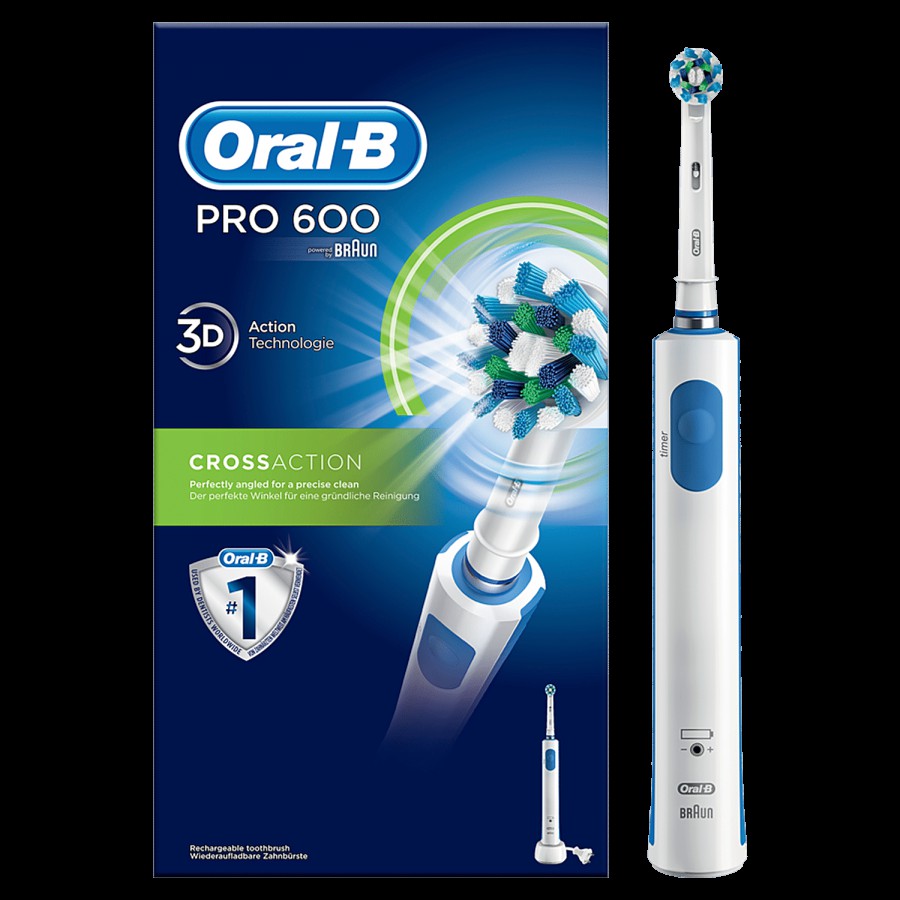 Oral-B Pro 600 Cross Action Electric Rechargeable Toothbrush - Multicolour