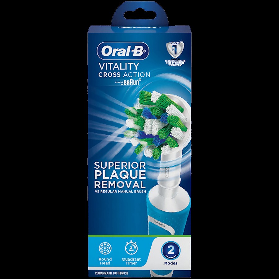 Oral-B Vitality 100 Blue Criss Cross Electric Rechargeable Toothbrush - Removes Plaque