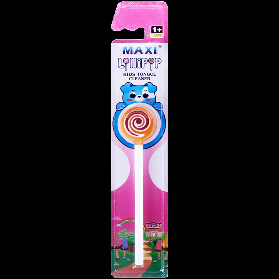 MAXI Lollipop Tongue Cleaner For Kids - Easy To Use