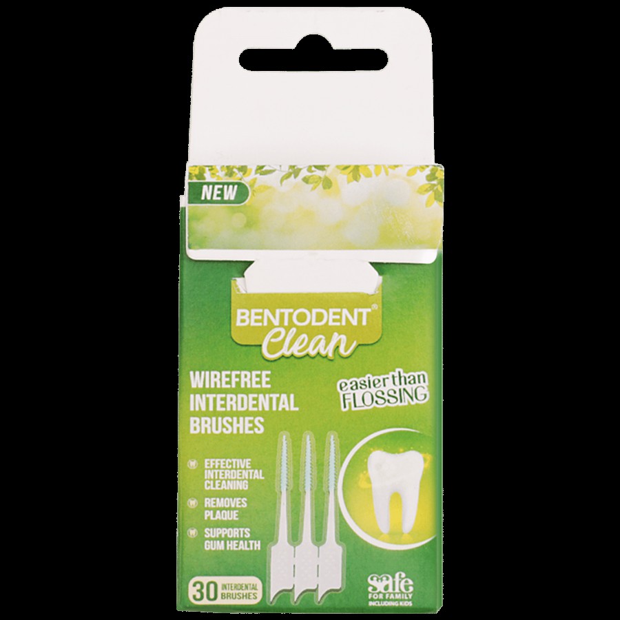 Bentodent Wire-Free Interdental Brushes - Removes Plaque