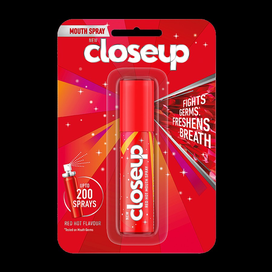 Closeup Red Hot Mouth Spray