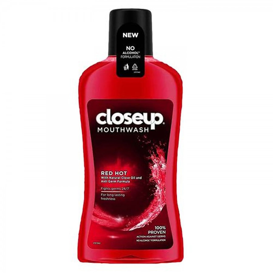 Closeup Red Hot Mouthwash