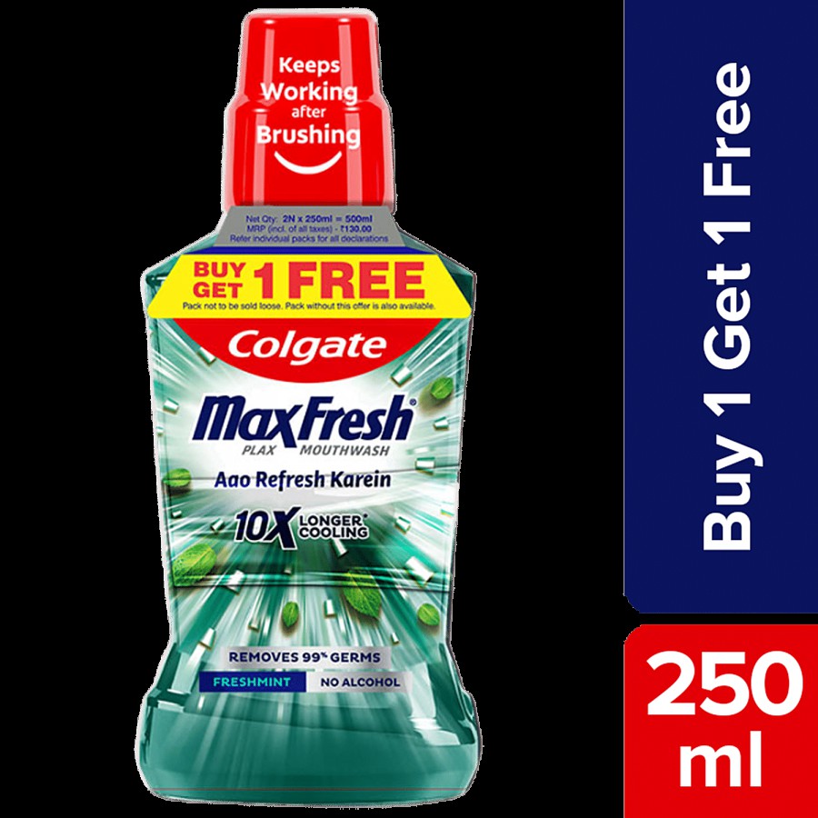 Colgate Maxfresh Plax Antibacterial Mouthwash - 24/7 Fresh Breath