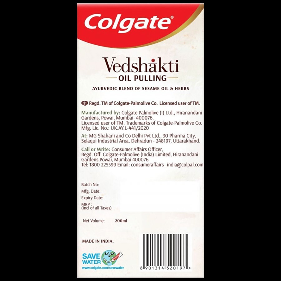 Colgate Vedshakti Oil Pulling - Ayurvedic Mouthwash