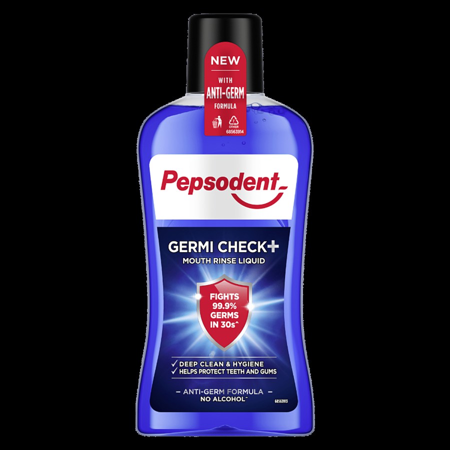 Pepsodent Germi Check+ Mouth Rinse Liquid - Fights 99.9% Germs