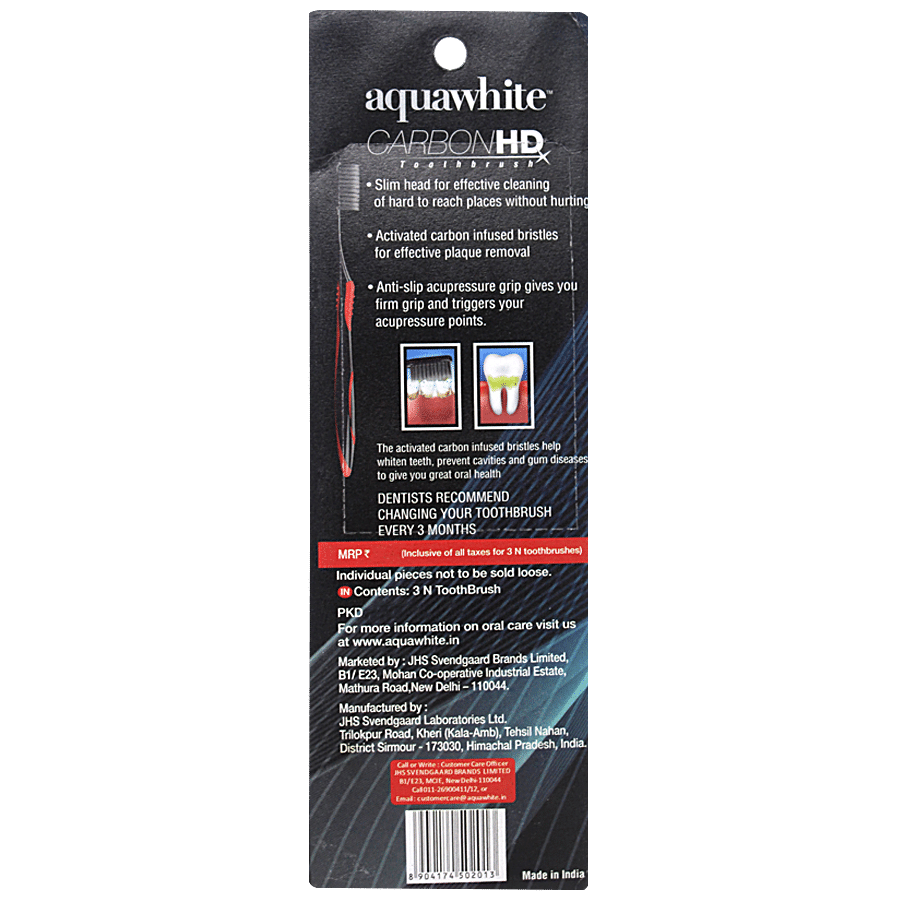 Aquawhite Carbon HD Toothbrush - Carbon Infused Bristles