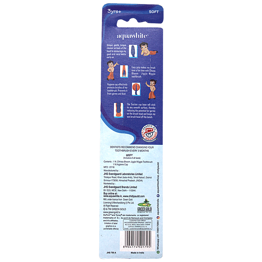 Aquawhite Chhota Bheem Jiggle Wiggle Toothbrush Blue