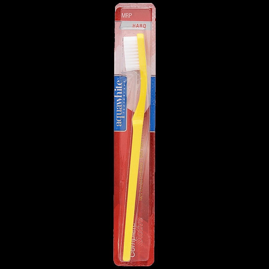 Aquawhite Complete Active Toothbrush Hard Bristles - Colour May Vary