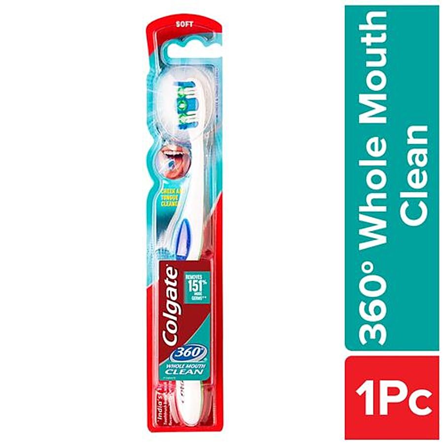 Colgate 360 Degree Whole Mouth Clean Soft Bristle Toothbrush