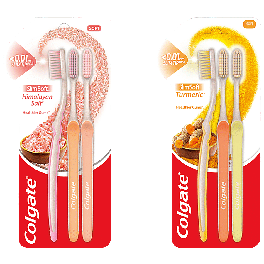 Colgate Slim Soft Toothbrush - Turmeric & Himalayan Salt