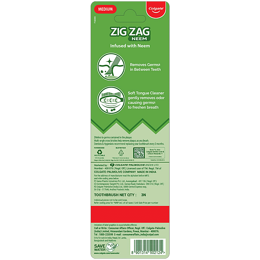 Colgate ZigZag Neem Soft Toothbrush - Medium