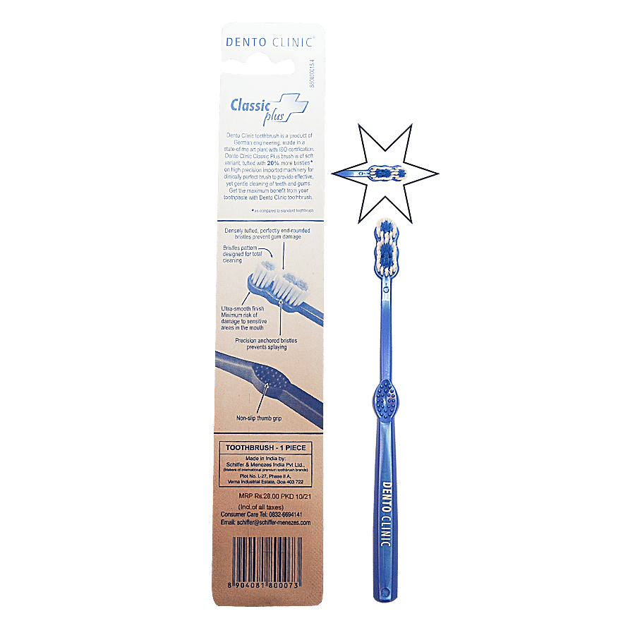 DENTO CLINIC Classic Plus Toothbrush - Prevents Plaque Build Up