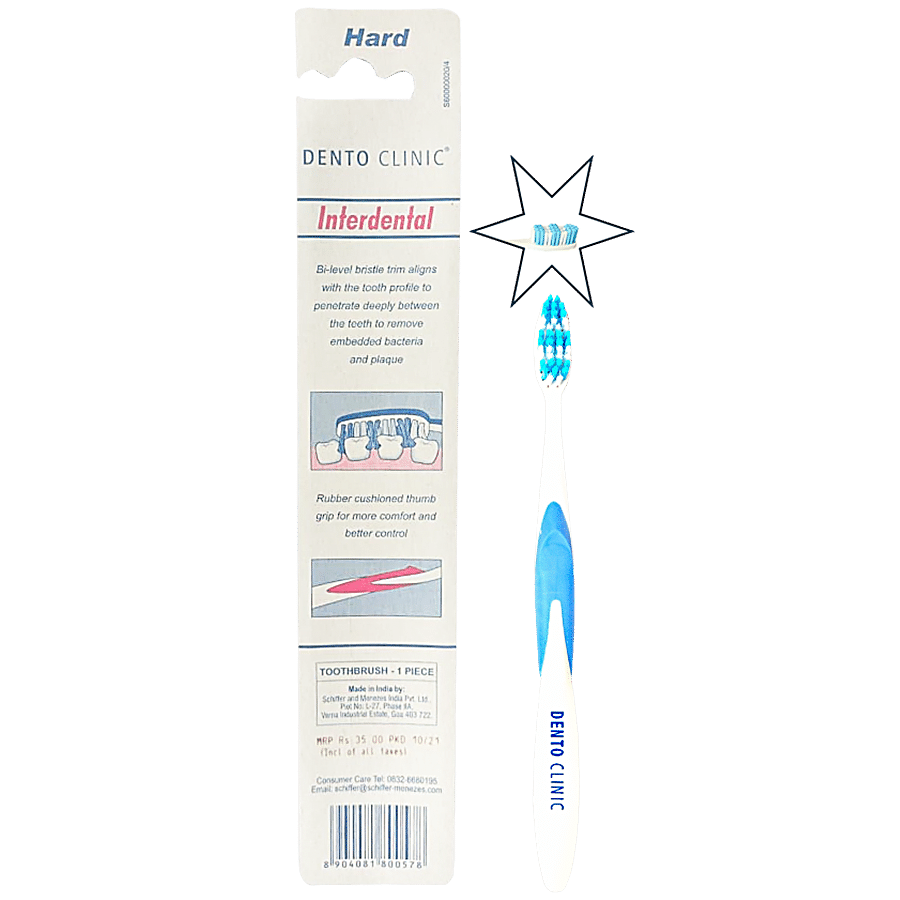 DENTO CLINIC Interdental Hard Toothbrush - Prevents Plaque Build Up