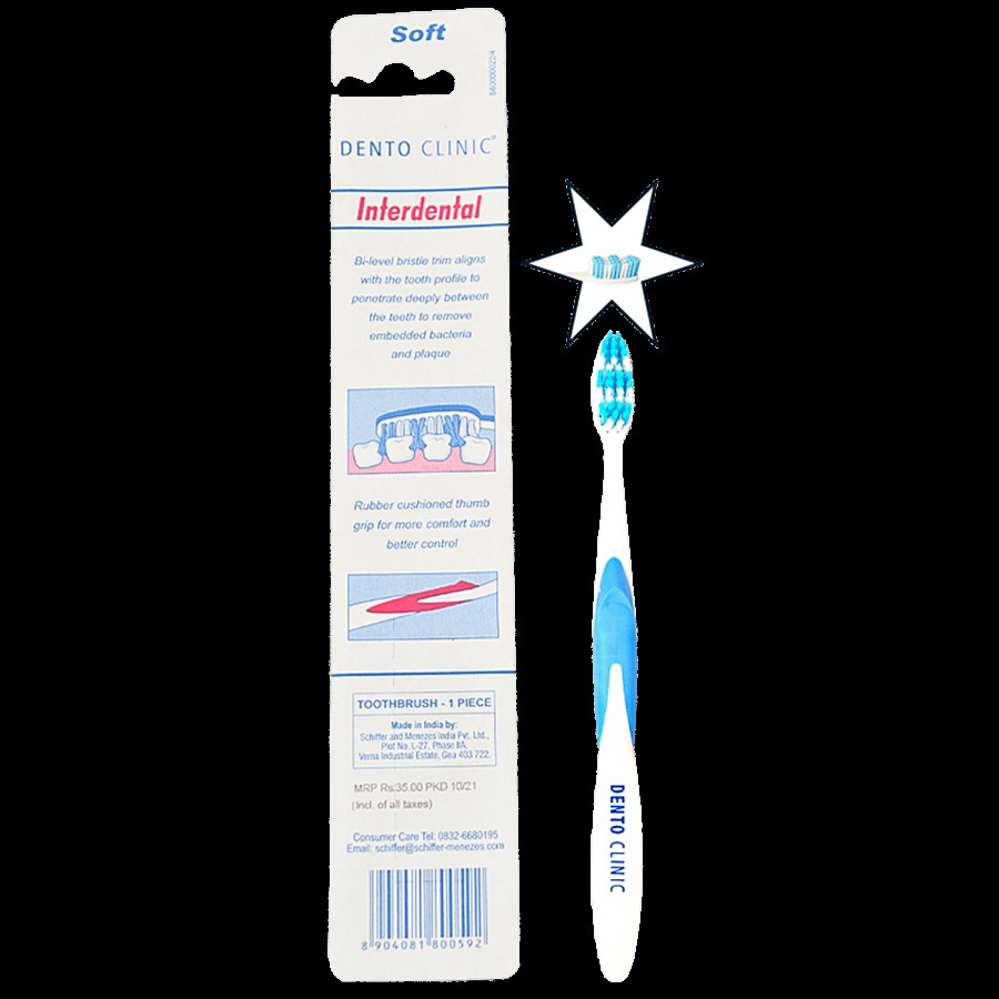 DENTO CLINIC Interdental Soft Toothbrush - Prevents Plaque Build Up