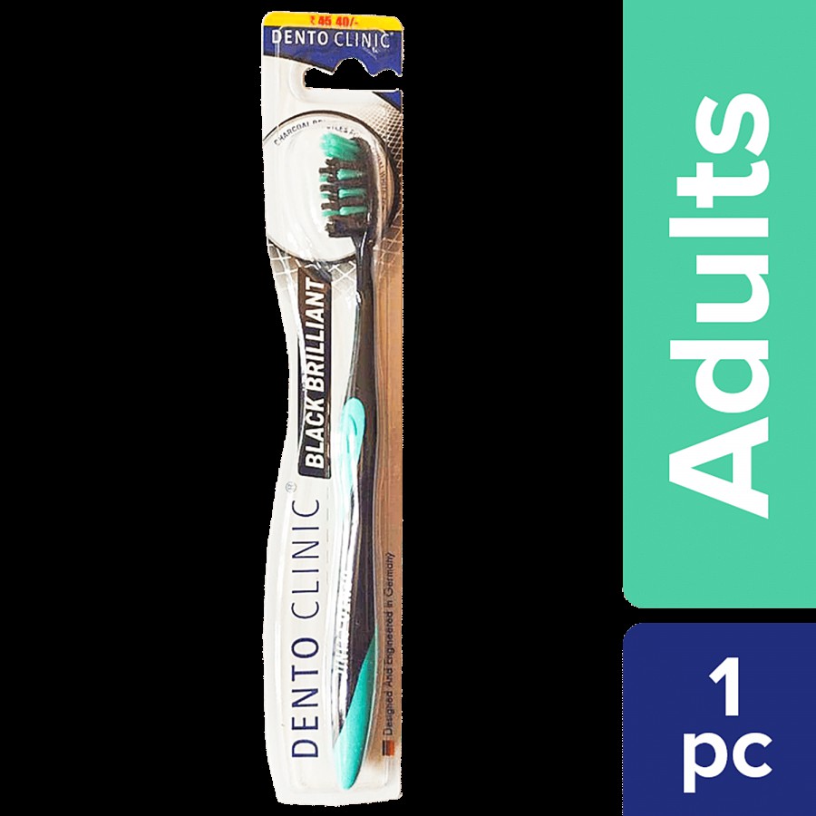 Dento Clinic Black Brilliant Toothbrush - Soft Tapered Sharp Edge Bristles