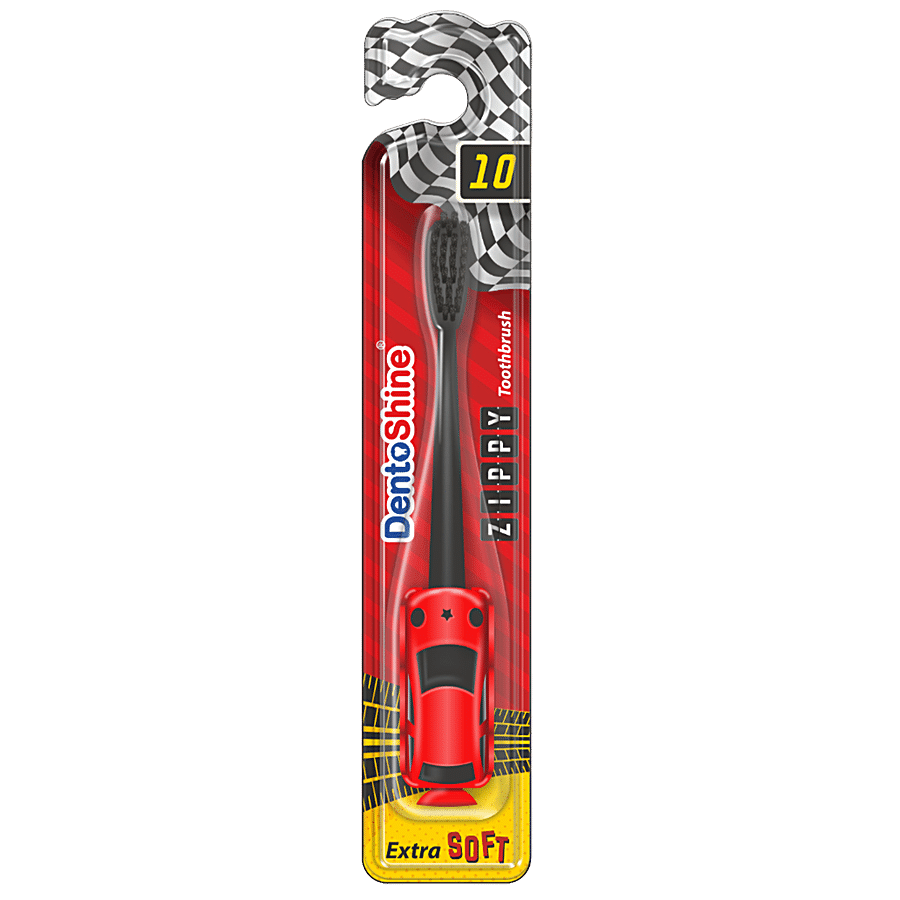 Dentoshine   Zippy Extra Soft Toothbrush For Kids - Red