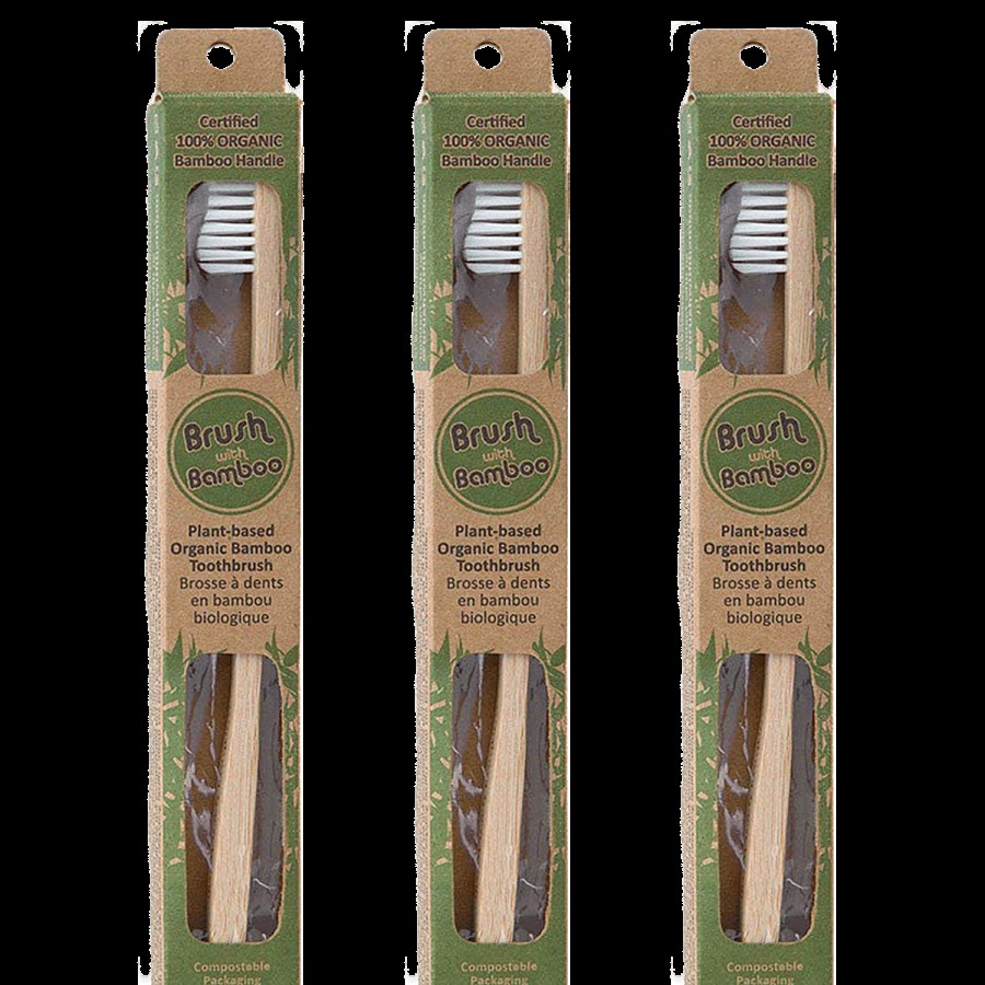 Goli Soda 100% Organic Bamboo Toothbrush - For Adults