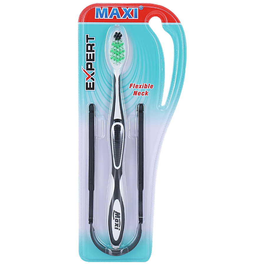 MAXI Expert Toothbrush & Tongue Cleaner - Helps Maintain Oral Hygiene