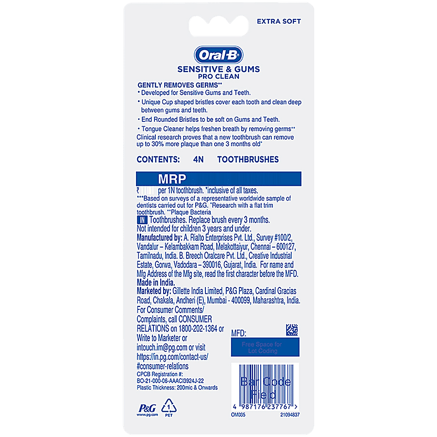 Oral-B Sensitive & Gums Pro Clean Tooth Brush