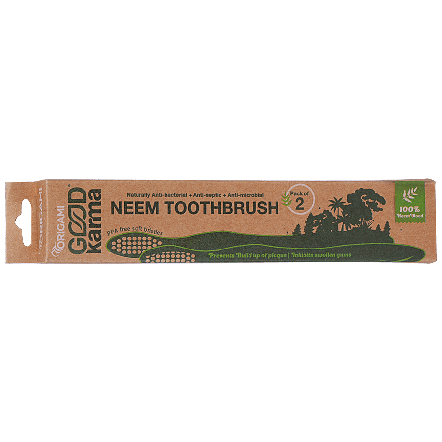 Origami Good Karma Neem Toothbrush - Naturally Anti-Bacterial & Anti-Microbial