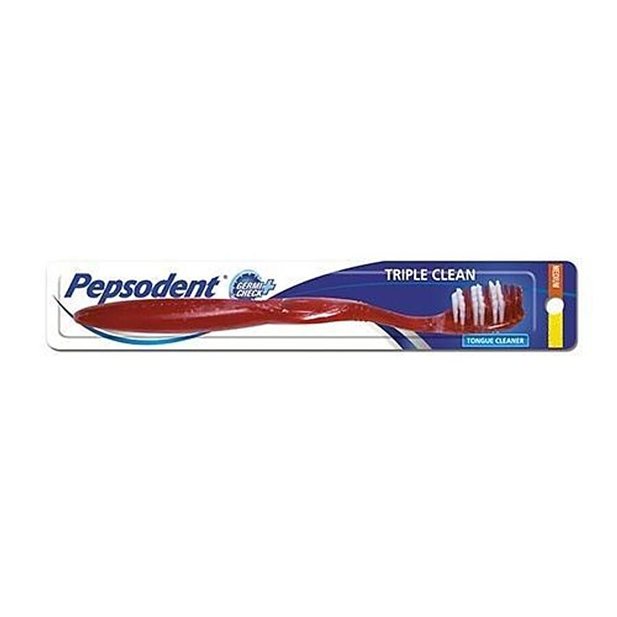 Pepsodent Germi Check Triple Clean Medium Toothbrush