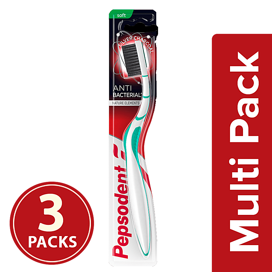 Pepsodent Silver Charcoal Anti Bacterial Tooth Brush - Soft