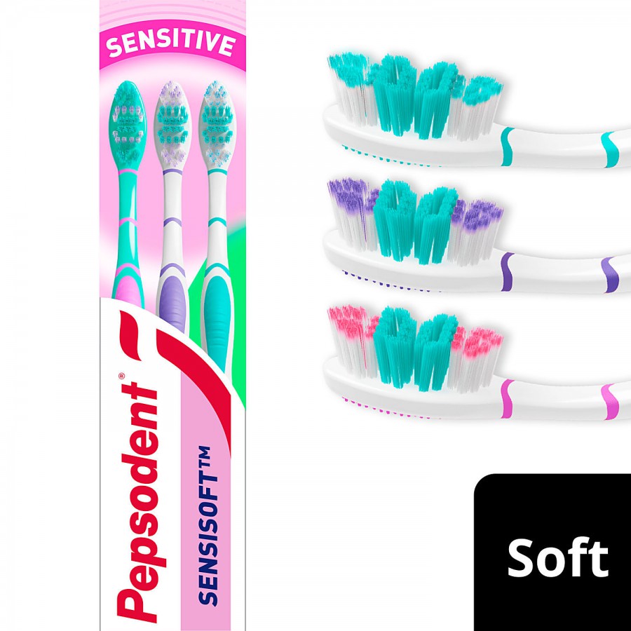 Pepsodent Sensisoft Soft Bristles Toothbrush - For Adults