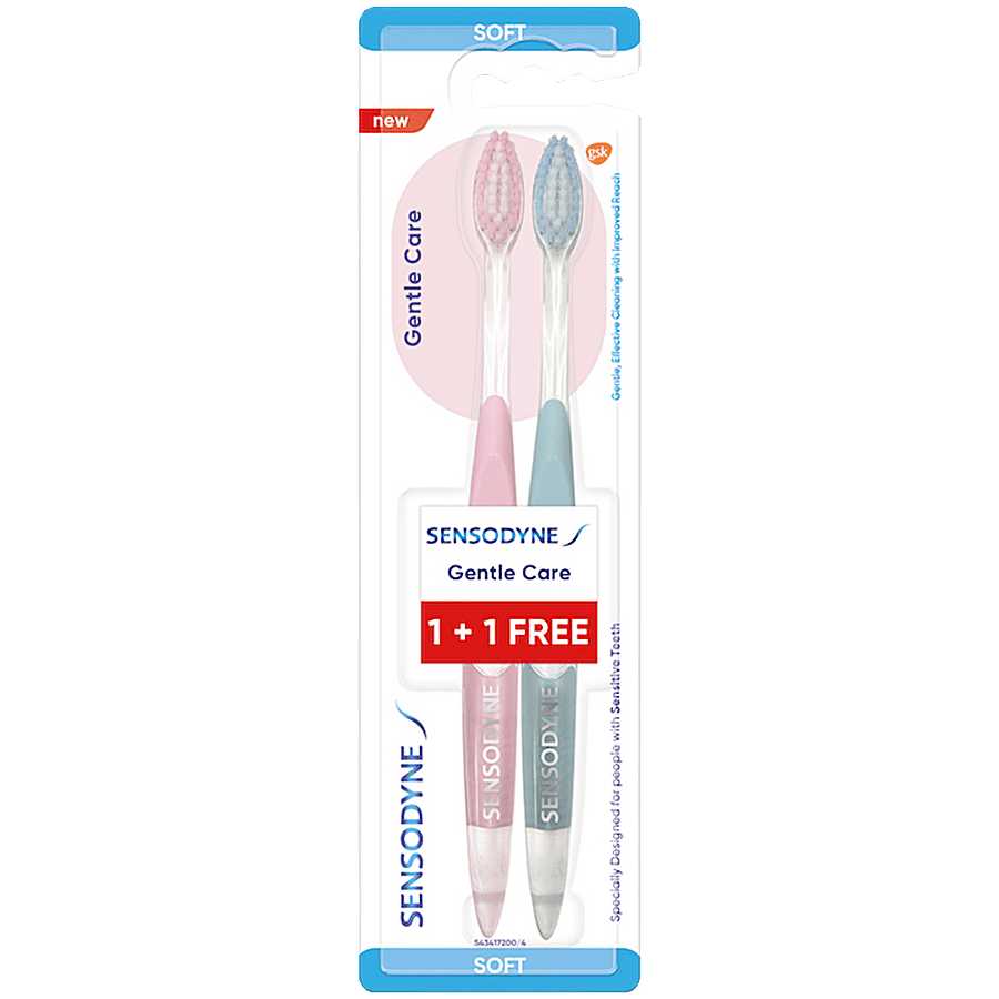 Sensodyne Gentle Care Toothbrush For People With Sensitive Teeth - Soft & Effective Cleaning